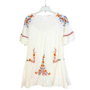 Goodnight Macaroon Multicolor Embroidered Tiered Mini Dress Womens Sz Small